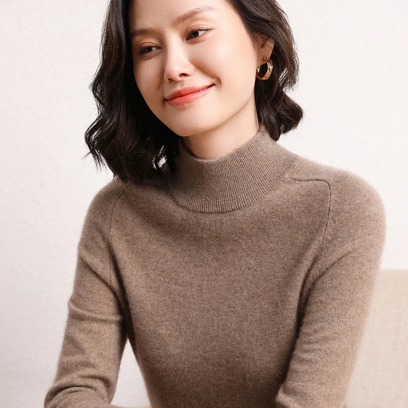 TAILOR SHEEP Women Sweater 100% Pure Cashmere Knitted Pullovers New Half High Collar Fashion Tops Knitwear Female Loose Jumper
TAILOR SHEEP Women Sweater 100% Pure Cashmere Knitted Pullovers New Half High Collar Fashion Tops Knitwear Female Loose Jumper
