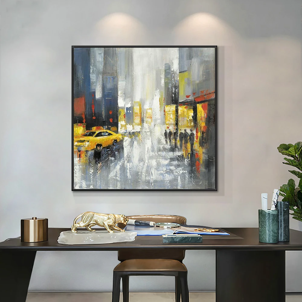 Abstract Yellow Building Car People Wall Art Painting 100% Hand Painted Oil Painting On Canvas Poster Art For Modern Home Decor
Abstract Yellow Building Car People Wall Art Painting 100% Hand Painted Oil Painting On Canvas Poster Art For Modern Home Decor