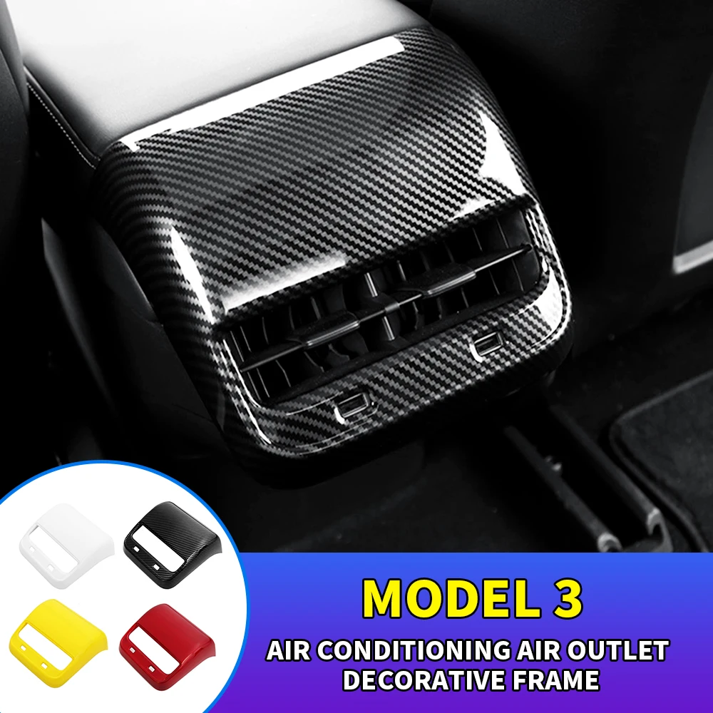 Car Carbon Fiber ABS Rear Air Vent Outlet Cover Trim For Tesla Model 3 Model Y 2017-2021 Interior Accessories
Car Carbon Fiber ABS Rear Air Vent Outlet Cover Trim For Tesla Model 3 Model Y 2017-2021 Interior Accessories
