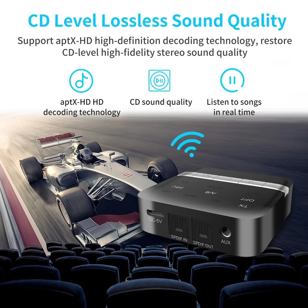 2 in 1 Bluetooth 5.0 RCA Receiver Transmitter 3.5mm Jack Aux Optical Fiber BT CSR8675 Audio Adapter Support APP Control
2 in 1 Bluetooth 5.0 RCA Receiver Transmitter 3.5mm Jack Aux Optical Fiber BT CSR8675 Audio Adapter Support APP Control