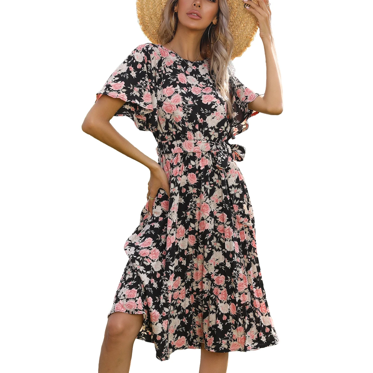 2021 New Fashion Women's Summer Midi Dress Ruffle Short Sleeve Pleated with Belt Floral Holiday Beach Boho Dropshipping
2021 New Fashion Women's Summer Midi Dress Ruffle Short Sleeve Pleated with Belt Floral Holiday Beach Boho Dropshipping