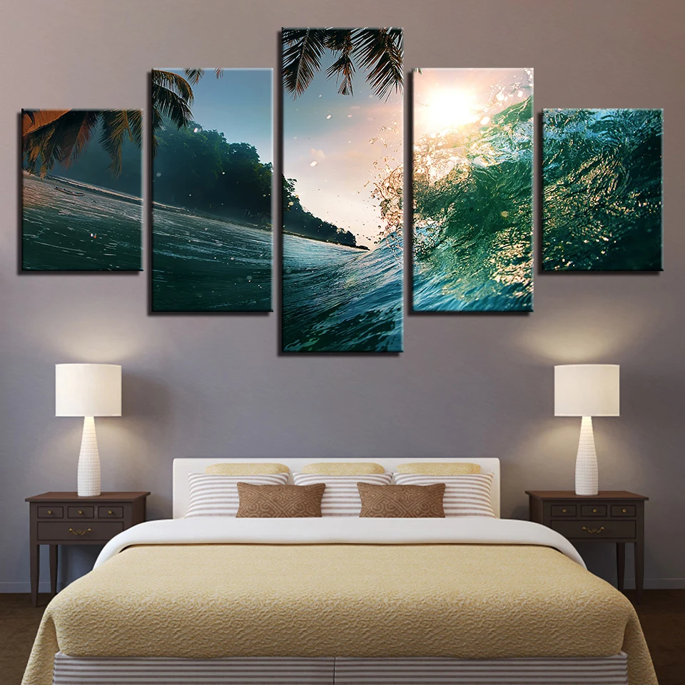 5 шт. море океан волны Wall Art Холст Картина Плакаты и принты настенные картины для