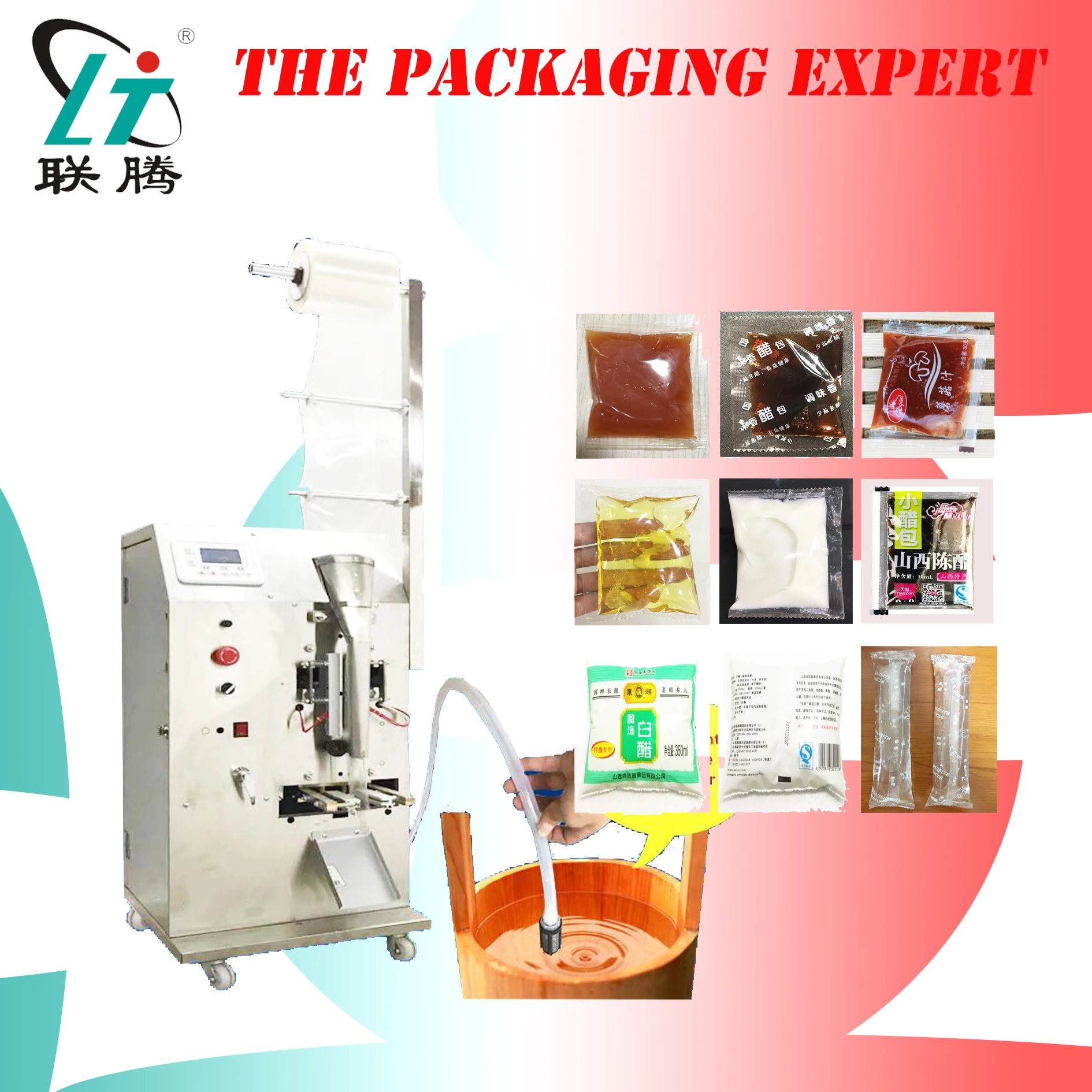 

Automatic Soy Sauce Vinegar Packing Machine Water Liquid Pouch Juice Bag Sealer Packet Oil Soup Auto Filling And Sealing Device