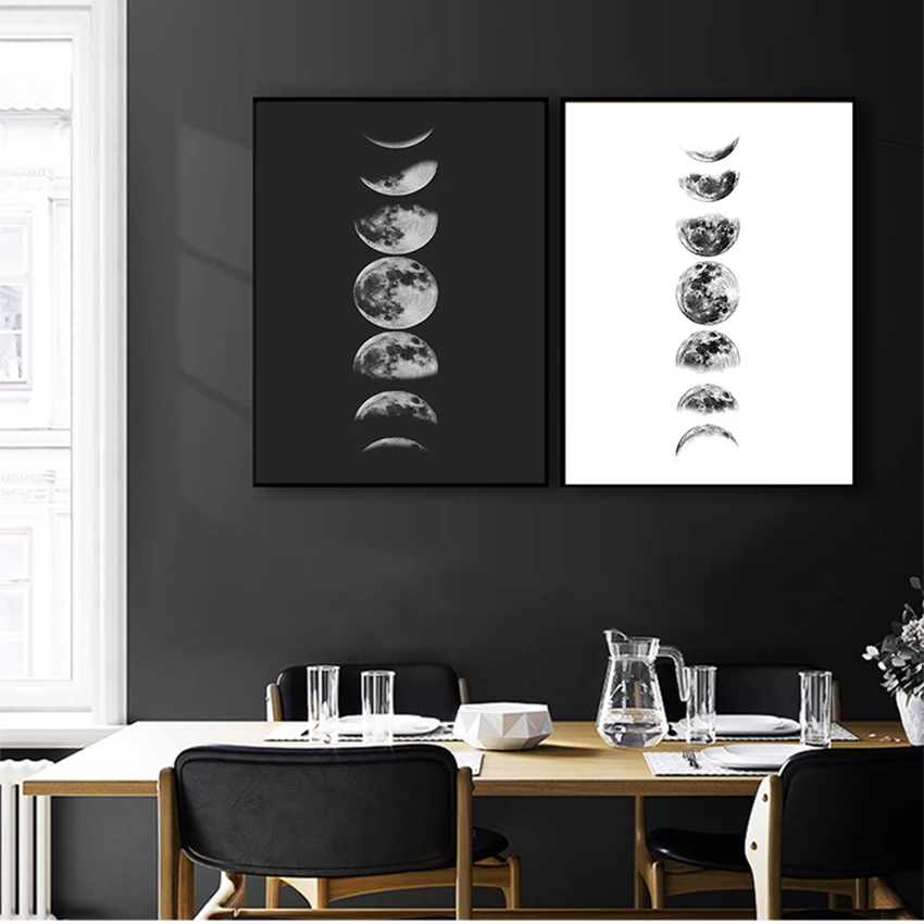Poster Painting La Luna Pictures Home Wall Art Decor Moon Phases Wall Art Canvas Poster Print , Black and White Moon Phases
Poster Painting La Luna Pictures Home Wall Art Decor Moon Phases Wall Art Canvas Poster Print , Black and White Moon Phases
