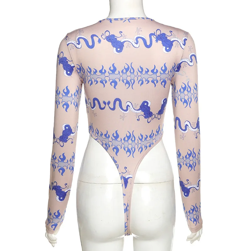 2021 Women Casual Female Streetwear Playsuits Pullover Skinny Elastic Autumn Sweatshirt Bodycon Dragon Pattern Printed Bodysuits
2021 Women Casual Female Streetwear Playsuits Pullover Skinny Elastic Autumn Sweatshirt Bodycon Dragon Pattern Printed Bodysuits