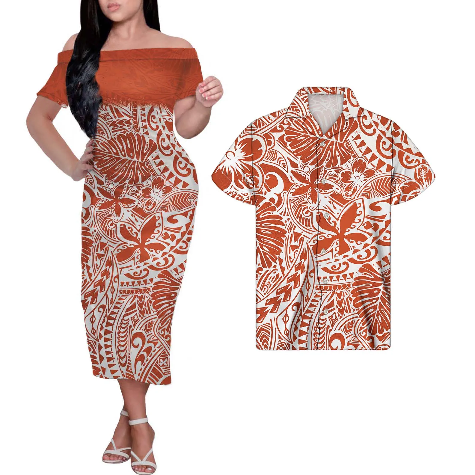 HYCOOL Hibiscus Print Orange Casual Dresses Wholesale Polynesian Tribal Print Women Clothing Couple Dress Suits Match Men Shirts
HYCOOL Hibiscus Print Orange Casual Dresses Wholesale Polynesian Tribal Print Women Clothing Couple Dress Suits Match Men Shirts