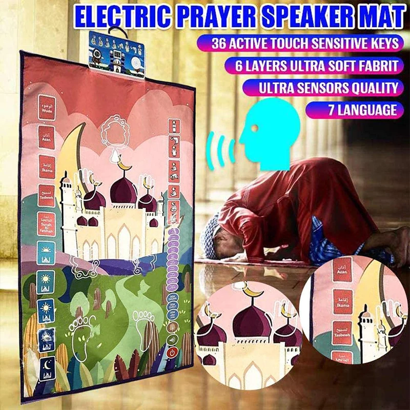 Muslim Prayer Rug Thick Kids Educational Interactive Praying Mat Carpet Worship Musallah Electronic Speaker Blanket for kid Gift
Muslim Prayer Rug Thick Kids Educational Interactive Praying Mat Carpet Worship Musallah Electronic Speaker Blanket for kid Gift