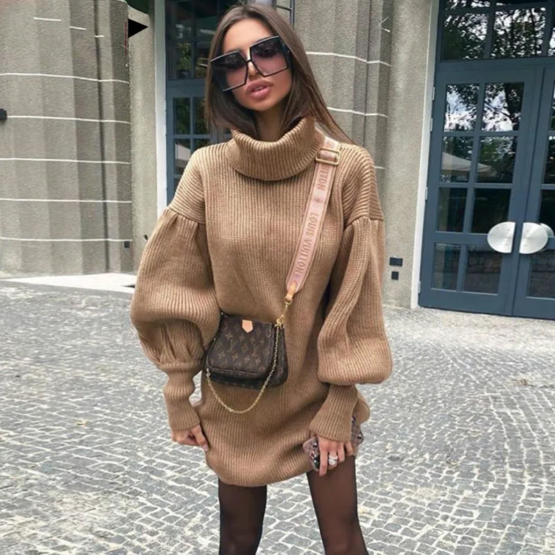 Turtleneck Knit Sweater Winter Dress Women 2020 Lantern Sleeve Bodycon Jumper Dress Oversize Festival Sweater Dresses
Turtleneck Knit Sweater Winter Dress Women 2020 Lantern Sleeve Bodycon Jumper Dress Oversize Festival Sweater Dresses