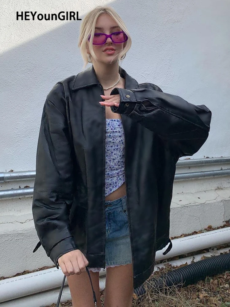 Женская байкерская куртка HEYounGIRL, винтажная Элегантная черная куртка из искусственной кожи с длинным рукавом, женские пальто в стиле 1920-х го...
Женская байкерская куртка HEYounGIRL, винтажная Элегантная черная куртка из искусственной кожи с длинным рукавом, женские пальто в стиле 1920-х го...
