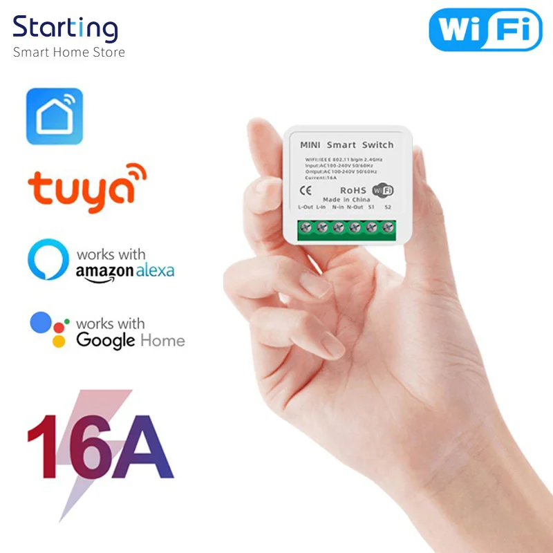 Умный выключатель Tuya с Wi-Fi и таймером, 16 А, 2 канала, автоматизация умного дома, Совместимость с Alexa Google Home
Умный выключатель Tuya с Wi-Fi и таймером, 16 А, 2 канала, автоматизация умного дома, Совместимость с Alexa Google Home