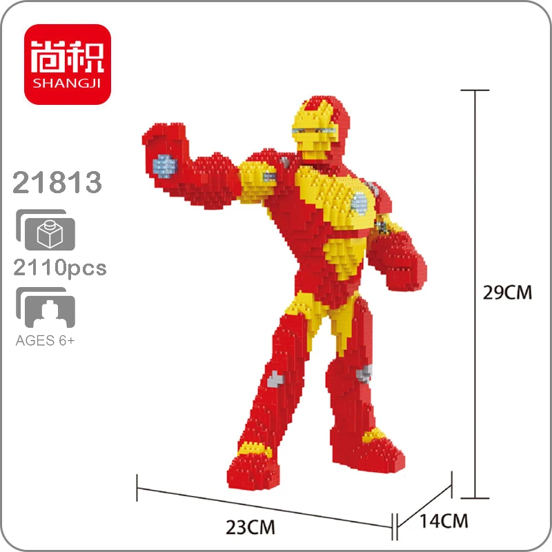 Фото Shangji 21811 Marvel Мстители Железный человек супер герой DIY 3D модель алмазные мини(Aliexpress на русском)
