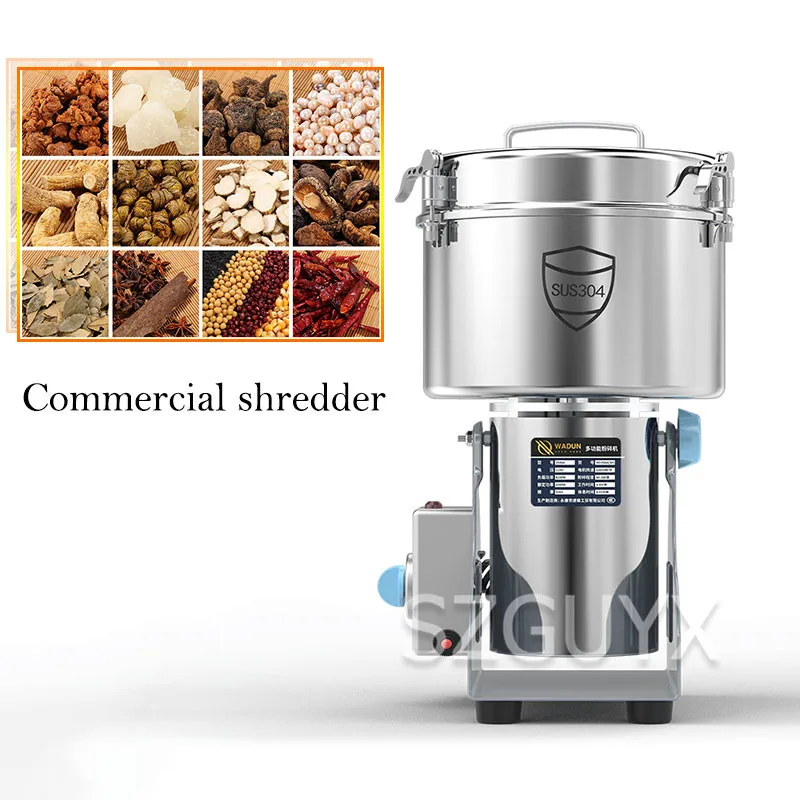 2500 g large capacity Commercial shredder Large grain mill Superfine herbs dry grinding Household powderer 
2500 g large capacity Commercial shredder Large grain mill Superfine herbs dry grinding Household powderer