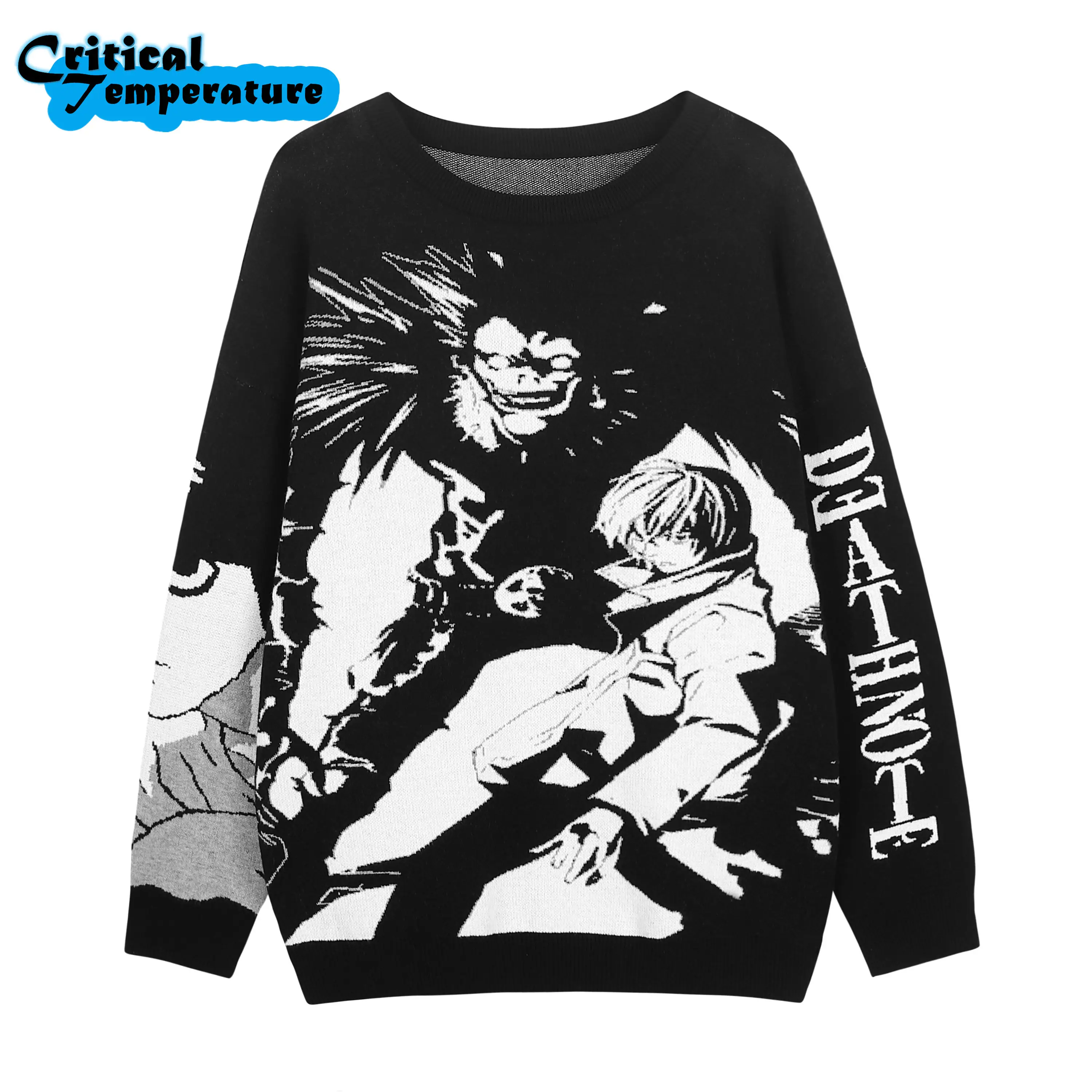 Мужской свитер в стиле хип-хоп, винтажный трикотажный свитер в стиле ретро и японского аниме «Death Note», Осенний хлопковый пуловер
Мужской свитер в стиле хип-хоп, винтажный трикотажный свитер в стиле ретро и японского аниме «Death Note», Осенний хлопковый пуловер