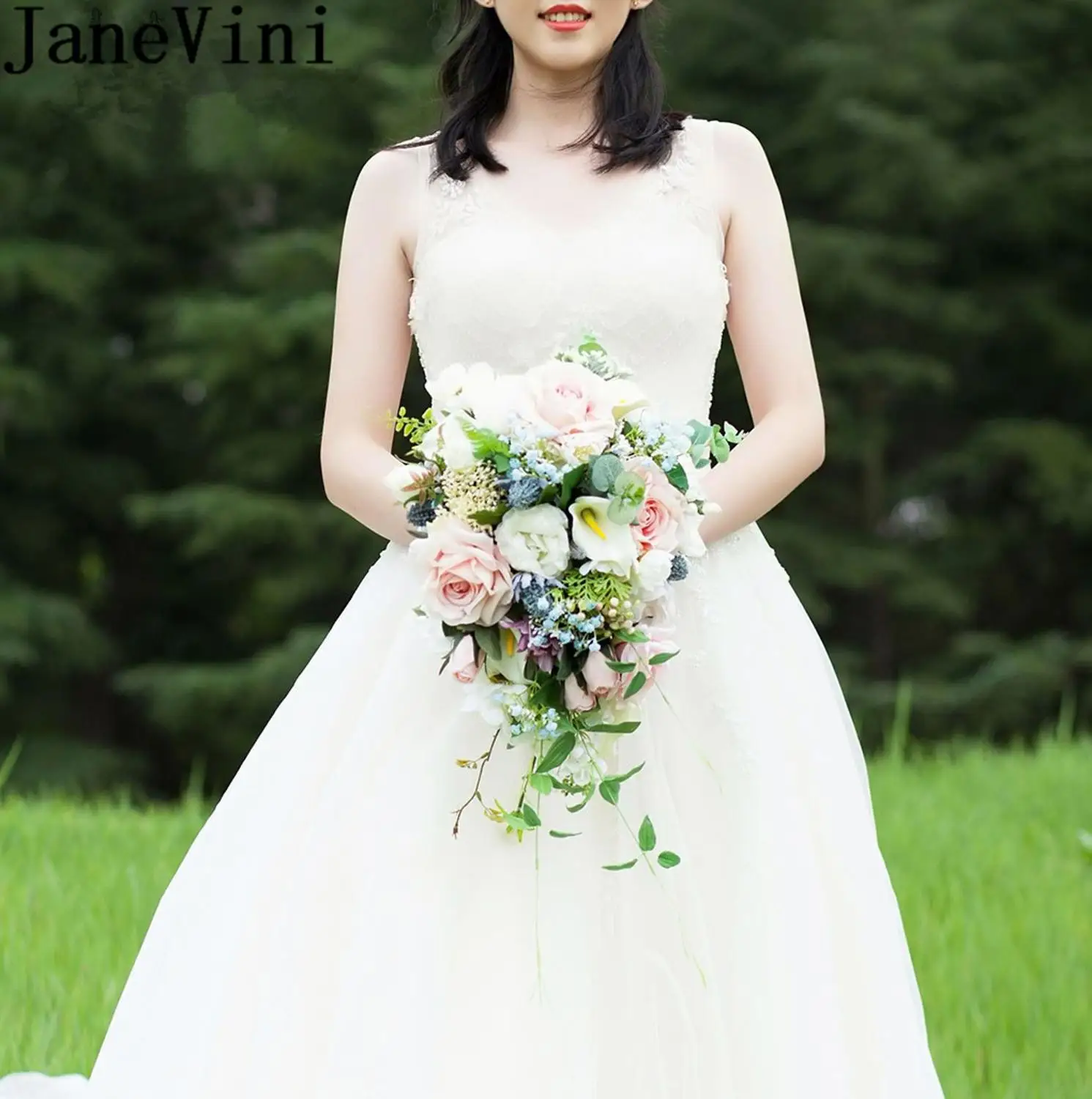 JaneVini 2020 Waterfall Wedding Flowers Bridal Bouquet Pink Rose Artificial Green Leaves Calla Lily Handmade Bride Brooch Flower
JaneVini 2020 Waterfall Wedding Flowers Bridal Bouquet Pink Rose Artificial Green Leaves Calla Lily Handmade Bride Brooch Flower