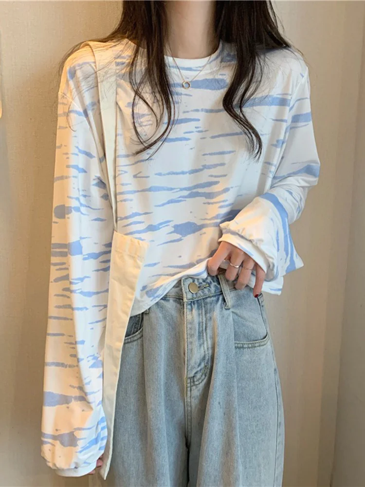 Tie Dyed Zebra Print T-shirt Spring and Autumn Women's Wear 2021 New Inner Bottom Shirt Short Long Sleeve Upper Clothes Fashion
Tie Dyed Zebra Print T-shirt Spring and Autumn Women's Wear 2021 New Inner Bottom Shirt Short Long Sleeve Upper Clothes Fashion