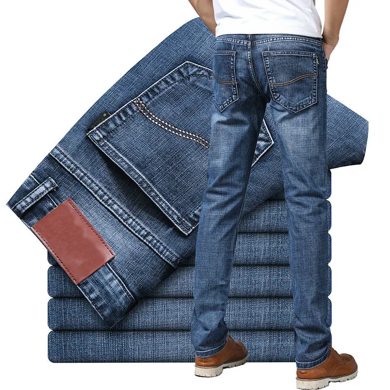 2020 Men's Jeans New Slim Straight Stretch Male Denim Pants Streetwear Blue Gray Casual Denim Trousers Fashion Mens Jeans Brand
2020 Men's Jeans New Slim Straight Stretch Male Denim Pants Streetwear Blue Gray Casual Denim Trousers Fashion Mens Jeans Brand