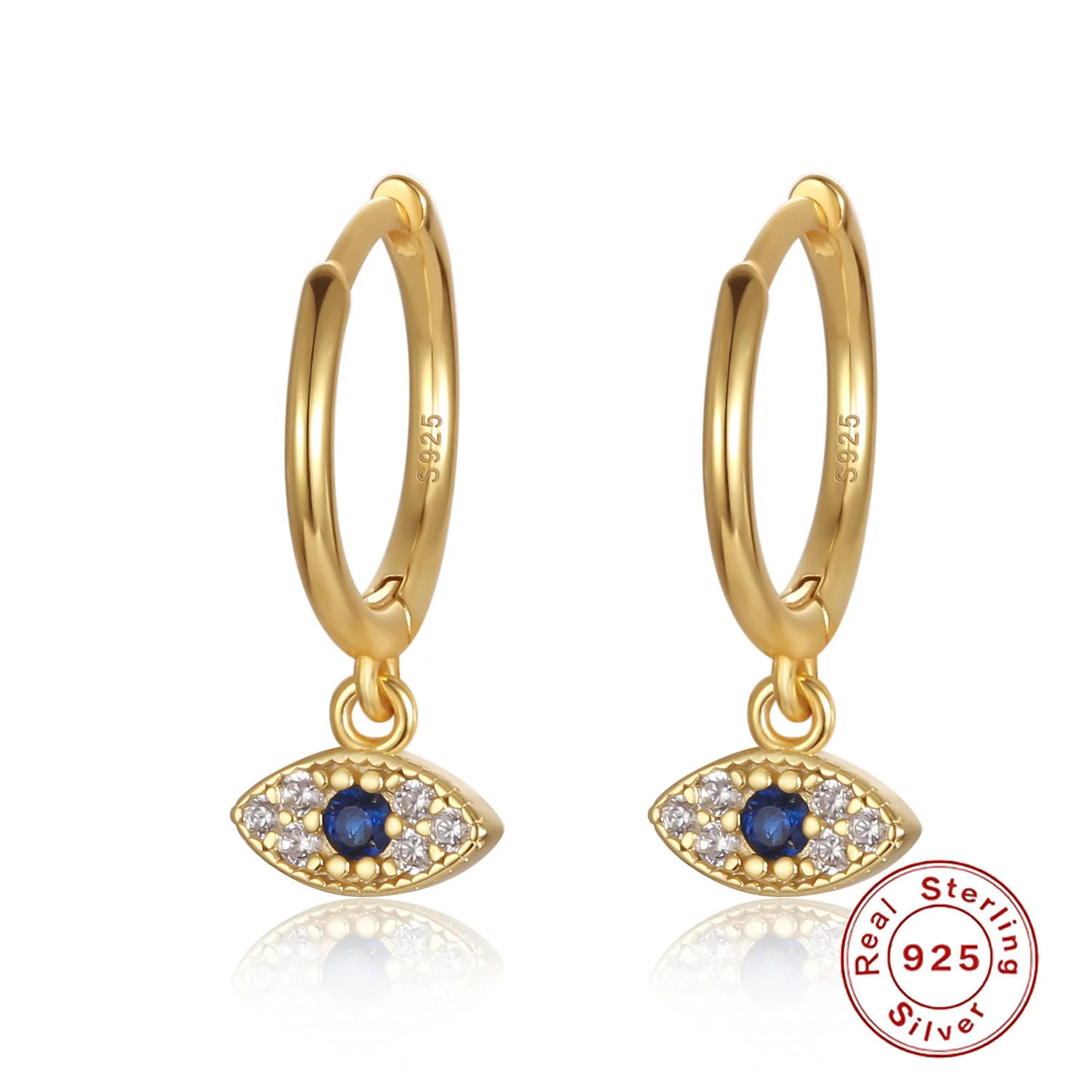 Genuine 100% 925 Sterling Silver Jewelry Mini Blue Zircon Evil Eyes Earring Pendant Small Stud Earrings for Women Femme
Genuine 100% 925 Sterling Silver Jewelry Mini Blue Zircon Evil Eyes Earring Pendant Small Stud Earrings for Women Femme