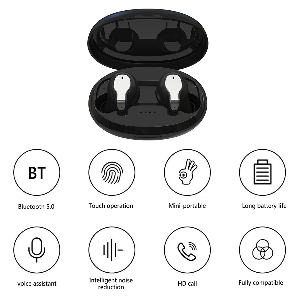 XY-5 Bluetooth 5.0 TWS Wireless Headset Hifi Stereo Graphene Speaker Touch Control Sports Earphones With Charging Box
XY-5 Bluetooth 5.0 TWS Wireless Headset Hifi Stereo Graphene Speaker Touch Control Sports Earphones With Charging Box