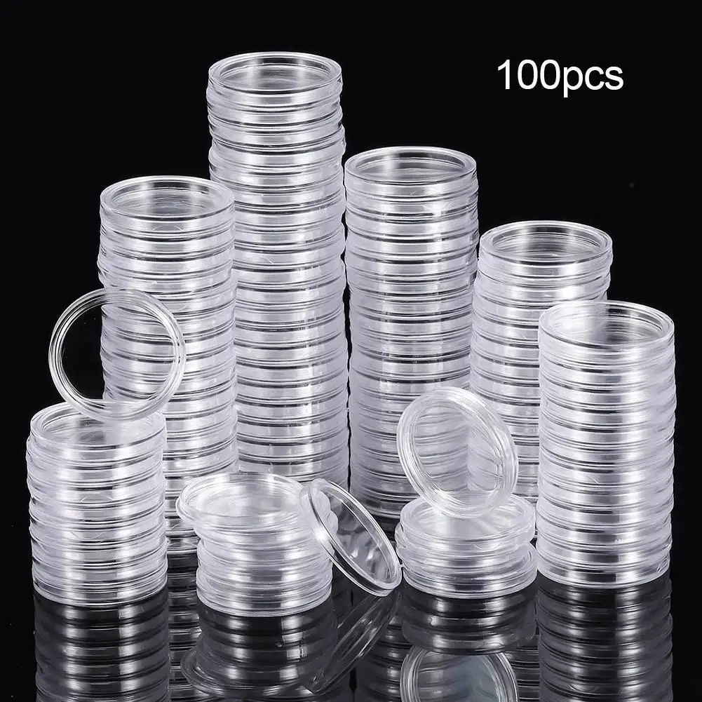 100Pcs 25mm Portable Durable Round Shaped Souvenir Coin Collection Capsules Protective Case Dust Proof Anti-corrosion
100Pcs 25mm Portable Durable Round Shaped Souvenir Coin Collection Capsules Protective Case Dust Proof Anti-corrosion
