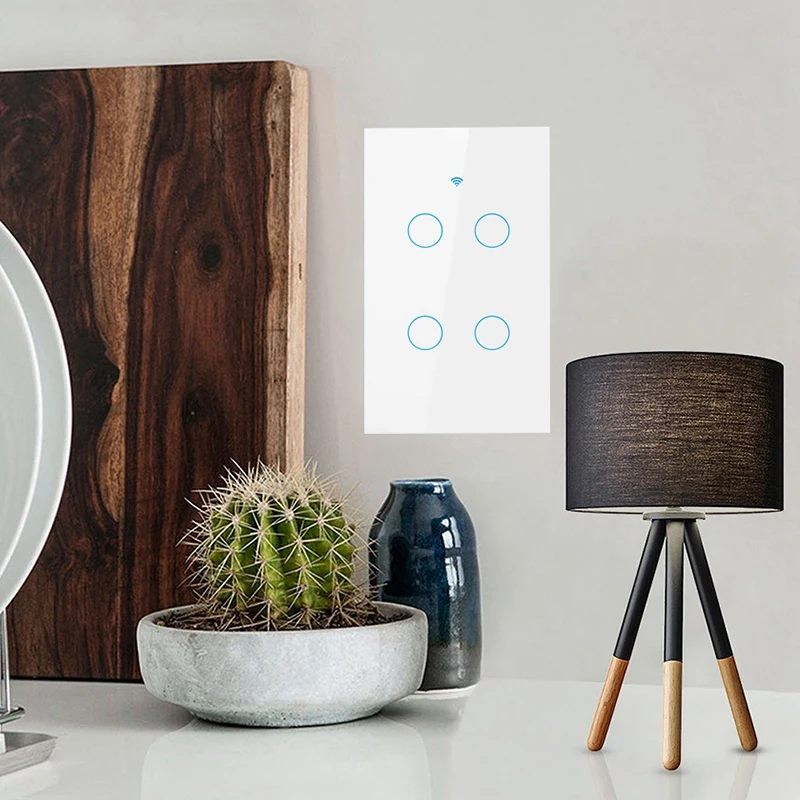 Us Wifi Smart Switch 4 Gang Smart Wall Press Light Switch Works With Alexa Google Home Mini Ifttt Smart Life Tuya App(Black)
Us Wifi Smart Switch 4 Gang Smart Wall Press Light Switch Works With Alexa Google Home Mini Ifttt Smart Life Tuya App(Black)