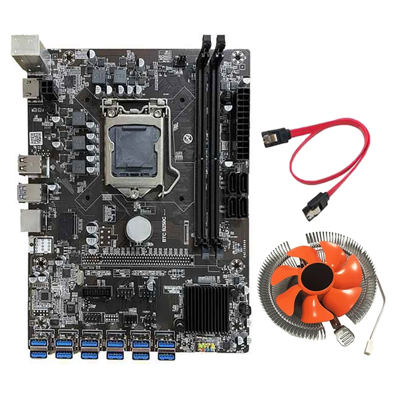 Материнская плата B250C для майнинга BTC, 12 USB3.0 в графический слот PCI-E16X, LGA1151 DDR4 DIMM ОЗУ, материнская плата с охлаждающим вентилятором ЦП
Материнская плата B250C для майнинга BTC, 12 USB3.0 в графический слот PCI-E16X, LGA1151 DDR4 DIMM ОЗУ, материнская плата с охлаждающим вентилятором ЦП