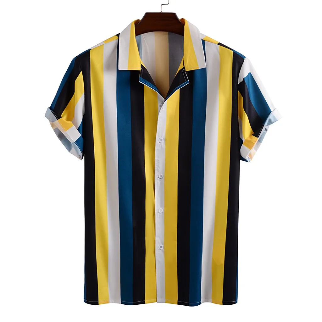 Summer Mens Shirt Top Casual Short Sleeve Hawaiian Shirts Stand Collar Strip Print Cool Thin Shirt Men Dress Male Clothing Tops
Summer Mens Shirt Top Casual Short Sleeve Hawaiian Shirts Stand Collar Strip Print Cool Thin Shirt Men Dress Male Clothing Tops