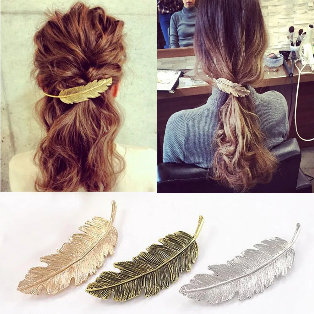 1PC Fashion Women Leaf Feather Hair Clip Metal Geometry Hairpin Barrette Hair Ornament Party Decoration Hair Accessories
1PC Fashion Women Leaf Feather Hair Clip Metal Geometry Hairpin Barrette Hair Ornament Party Decoration Hair Accessories