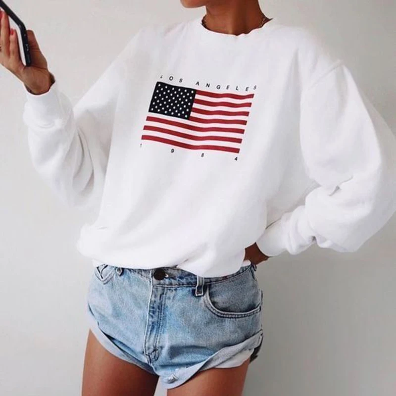 Spring New USA Letter print women fashion Long Sleeve Hoodie Sweatshirt Harajuku Jumper Hooded Pullover Tops Casual Loose Coat
Spring New USA Letter print women fashion Long Sleeve Hoodie Sweatshirt Harajuku Jumper Hooded Pullover Tops Casual Loose Coat
