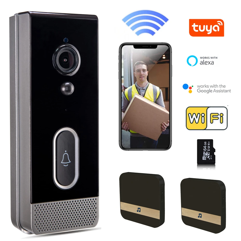 Дверной звонок Tuya для умного дома, Водонепроницаемая беспроводная камера 1080p HD, Wi-Fi, видеодомофон, монитор, дверной звонок, звонки, работа с Alexa Google
Дверной звонок Tuya для умного дома, Водонепроницаемая беспроводная камера 1080p HD, Wi-Fi, видеодомофон, монитор, дверной звонок, звонки, работа с Alexa Google