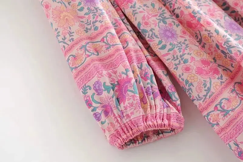 Women Cute Pink Floral Long Sleeve Boho Blouse Shirts Female Floral Print Tassel Top
Women Cute Pink Floral Long Sleeve Boho Blouse Shirts Female Floral Print Tassel Top