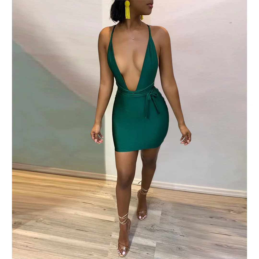 2021 Deep V Solid Sleeveless Bodycon Reflective Womens Lady Sexy Lace Up Summer Outfits Backless Mini Dresses Halter Cross Dress
2021 Deep V Solid Sleeveless Bodycon Reflective Womens Lady Sexy Lace Up Summer Outfits Backless Mini Dresses Halter Cross Dress