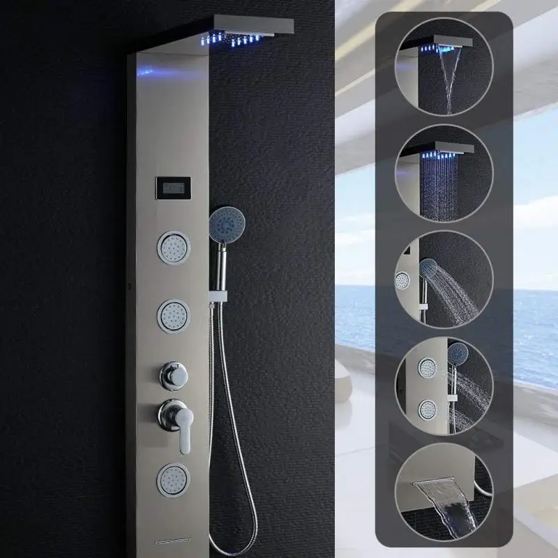 Bathroom Faucet Outlet Pipe Bath Shower Faucet Stainless Steel Surface Spray Shower Head Tap SPA Wall Mount Rotate Handshower 
Bathroom Faucet Outlet Pipe Bath Shower Faucet Stainless Steel Surface Spray Shower Head Tap SPA Wall Mount Rotate Handshower