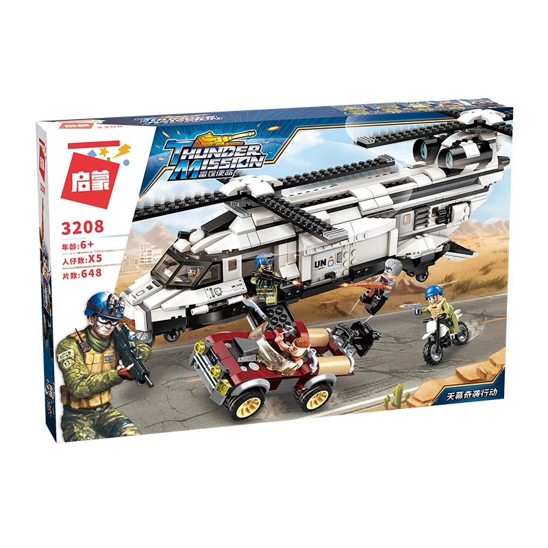 Enlightenment Building Blocks Military Series Thunder Mission Helicopter Small Particles Assembled Boy Toy Model
Enlightenment Building Blocks Military Series Thunder Mission Helicopter Small Particles Assembled Boy Toy Model