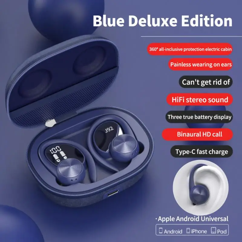 Sports Bluetooth-Compatible Wireless Headphones with Mic IPX5 Waterproof Ear Hooks Earphones HiFi Stereo Music Earbuds for Phone
Sports Bluetooth-Compatible Wireless Headphones with Mic IPX5 Waterproof Ear Hooks Earphones HiFi Stereo Music Earbuds for Phone