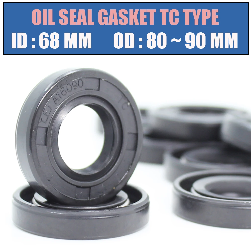 

ID 68mm Oil Seal Gasket TC Type Inner 68*80/82/85/90/92 mm 1PC NBR Skeleton Seals Nitrile Covered Double Lip With Garter
