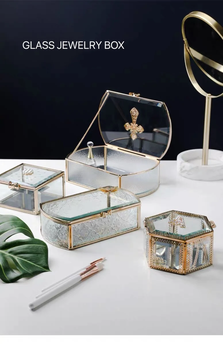 Antiqued Flower Glass Jewelry Organize Holder Ring Box Wedding Necklace Bracelets Earrings Jewelry Storage Accessories
Antiqued Flower Glass Jewelry Organize Holder Ring Box Wedding Necklace Bracelets Earrings Jewelry Storage Accessories