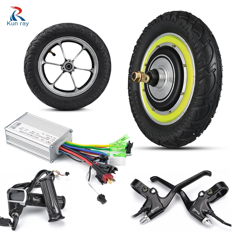 

12 Inch 24V 36V 48V Brushless Bldc Hub Motor Conversion Kit 350W 500W Electric Gear Motor Wheel Include Tire For Scooter Ebike