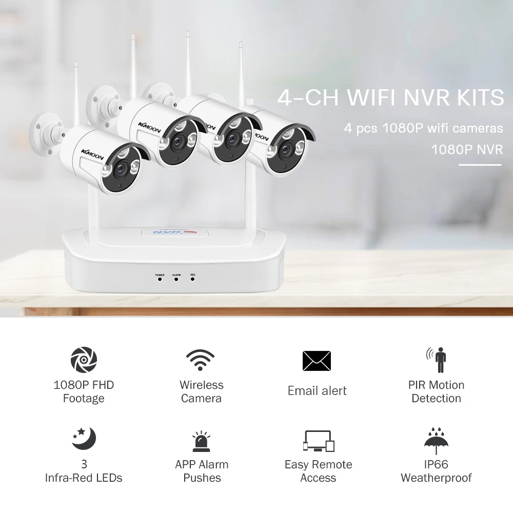 Security Camera System 4CH 1080P Surveillance NVR with 4pcs Wireless Security Camera 2MP Support Movement Detection Remote Acces
Security Camera System 4CH 1080P Surveillance NVR with 4pcs Wireless Security Camera 2MP Support Movement Detection Remote Acces
