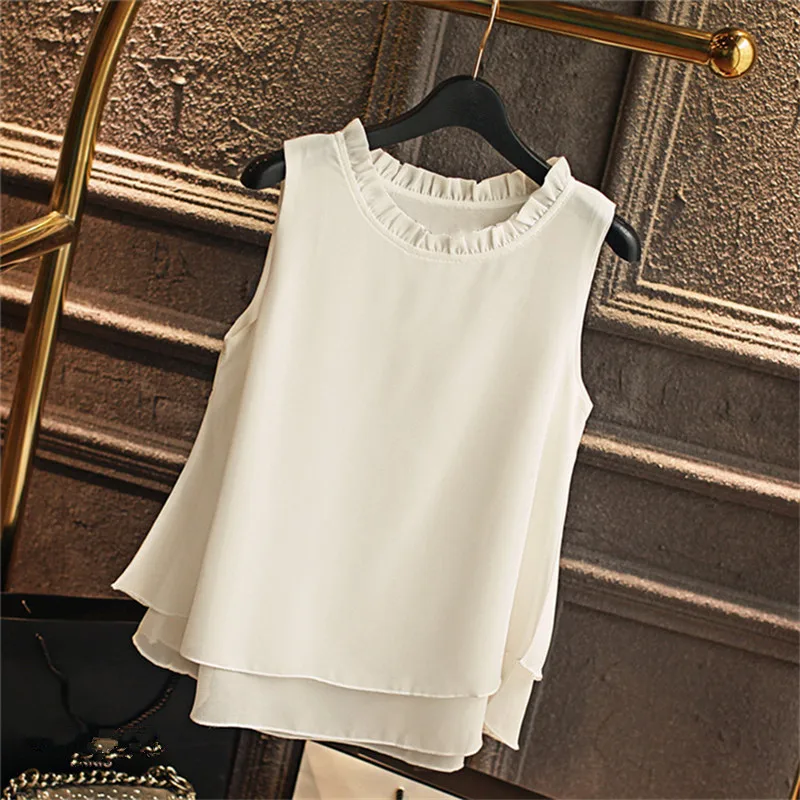 Summer Women Casual Chiffon Tank Tops O-Neck Solid Loose Ruffles Shirt Soft Vest Comfortable Tops 11 Colors
Summer Women Casual Chiffon Tank Tops O-Neck Solid Loose Ruffles Shirt Soft Vest Comfortable Tops 11 Colors