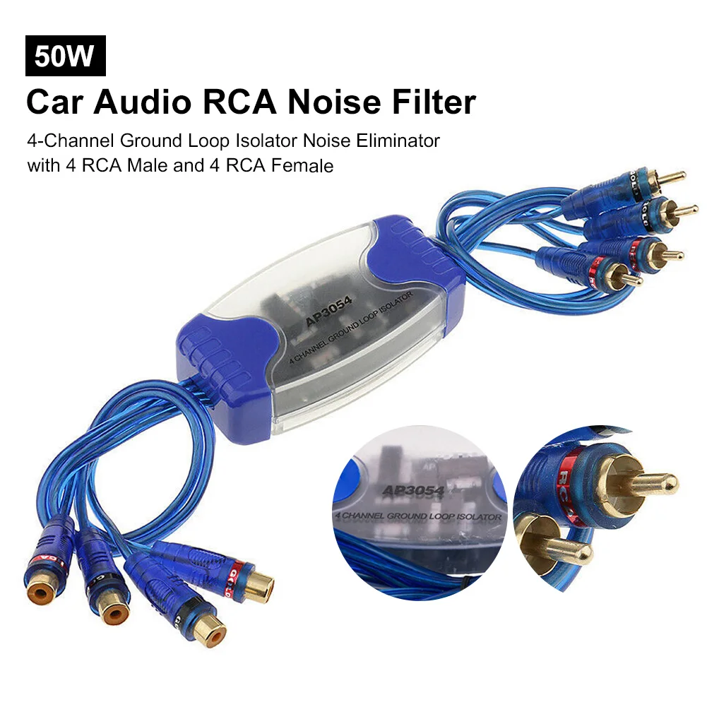 50W Car Audio RCA Noise Filter 4-Channel Ground Loop Isolator Noise Eliminator with 4 RCA Male and 4 RCA Female
50W Car Audio RCA Noise Filter 4-Channel Ground Loop Isolator Noise Eliminator with 4 RCA Male and 4 RCA Female