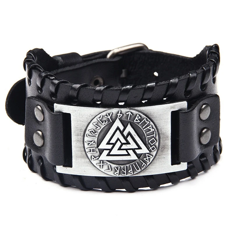 Toten Design Nordic Viking Odin Hrunger's Heart Bracelet Men's Hand Woven Wide Leather Wristband Adjustable Bangles Jewelry
Toten Design Nordic Viking Odin Hrunger's Heart Bracelet Men's Hand Woven Wide Leather Wristband Adjustable Bangles Jewelry