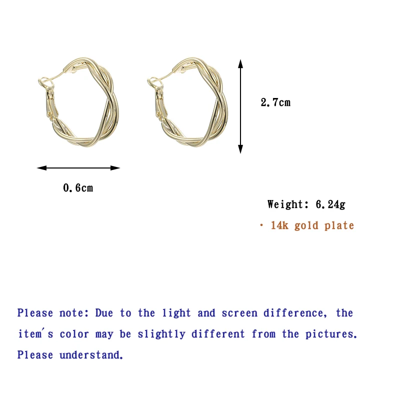 ONYSS Fashion Helix Earrings Multi Layers Cross Gold Plate Women Hoop Earrings 2021
ONYSS Fashion Helix Earrings Multi Layers Cross Gold Plate Women Hoop Earrings 2021