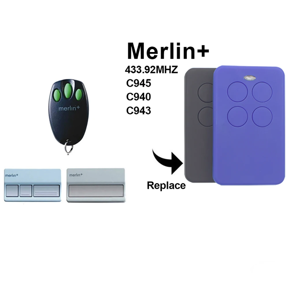 Garage MERLIN+ C943 gate remote control Replicator MERLIN+ C940 C945 garage door opener 433.92mhz control panel for barrier
Garage MERLIN+ C943 gate remote control Replicator MERLIN+ C940 C945 garage door opener 433.92mhz control panel for barrier