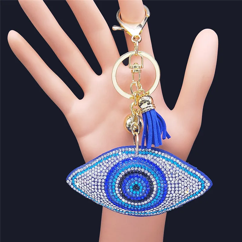 Crystal Islam Turkey Eye Key Chain Women/Men Gold Color Tassel Keyring Jewelry bijoux acier inoxydable K7591S01
Crystal Islam Turkey Eye Key Chain Women/Men Gold Color Tassel Keyring Jewelry bijoux acier inoxydable K7591S01