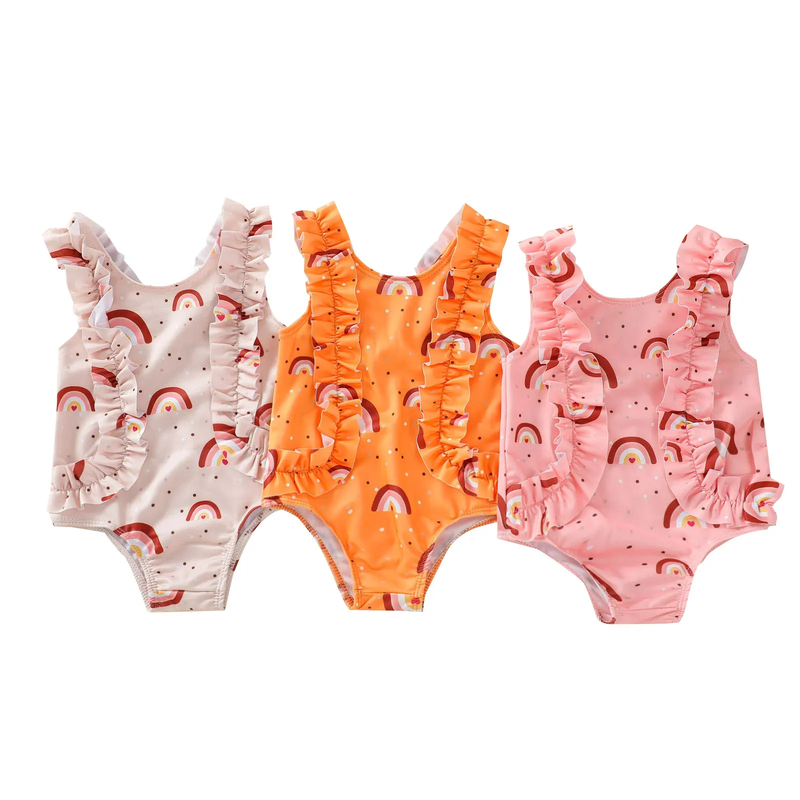 3 Colors Summer Toddler Swimwear Kids Baby Girls Cute Ruffles Rainbow Print Backless Swimsuit Beachwear Bathing Suit for Holiday
3 Colors Summer Toddler Swimwear Kids Baby Girls Cute Ruffles Rainbow Print Backless Swimsuit Beachwear Bathing Suit for Holiday