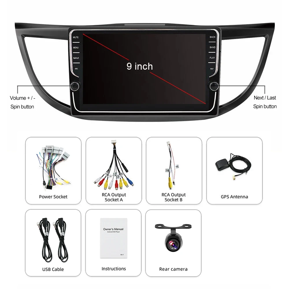 Eunavi 2 din 4G+64G Android Touch screen Car Radio Multimedia player For Honda CRV 2012-2016 GPS Stereo NO DVD 1024*600 HD
Eunavi 2 din 4G+64G Android Touch screen Car Radio Multimedia player For Honda CRV 2012-2016 GPS Stereo NO DVD 1024*600 HD