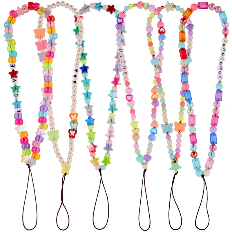 1pcs Mobile Phone Strap Lanyard Colorful Five-pointed Star Love Beaded Resin Rope For Women Girls Cell Phone Case Hanging Cord
1pcs Mobile Phone Strap Lanyard Colorful Five-pointed Star Love Beaded Resin Rope For Women Girls Cell Phone Case Hanging Cord