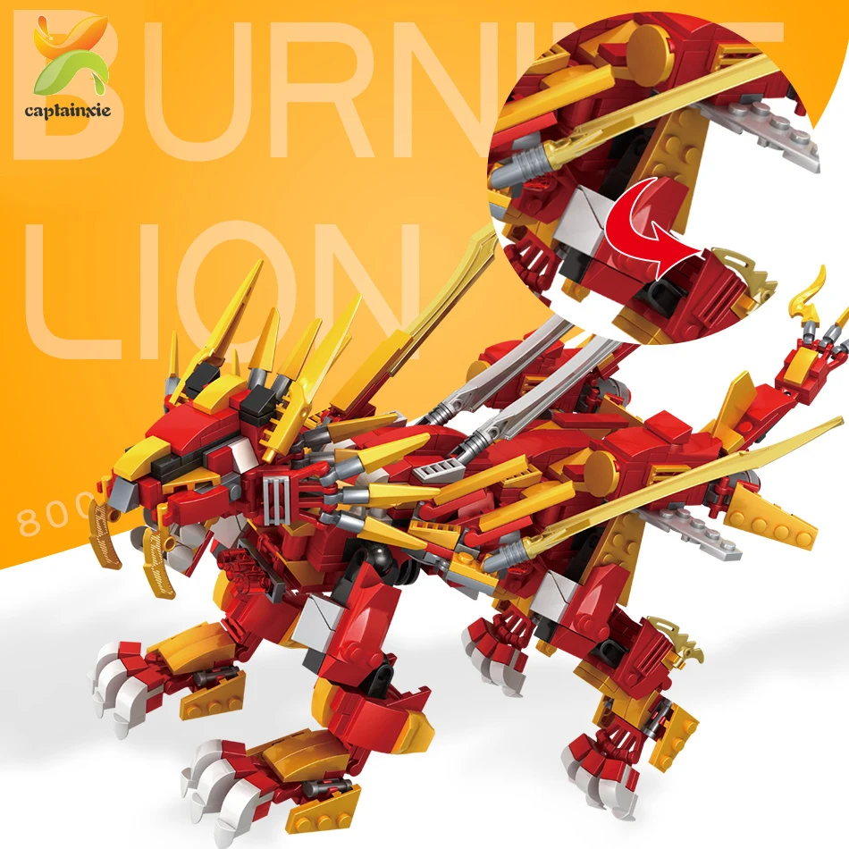 800+pcs Red Ninja Flying fire Lion model Building Blocks Kai Jay Zane with 4 Figures Dragon Educational city Toys for children
800+pcs Red Ninja Flying fire Lion model Building Blocks Kai Jay Zane with 4 Figures Dragon Educational city Toys for children