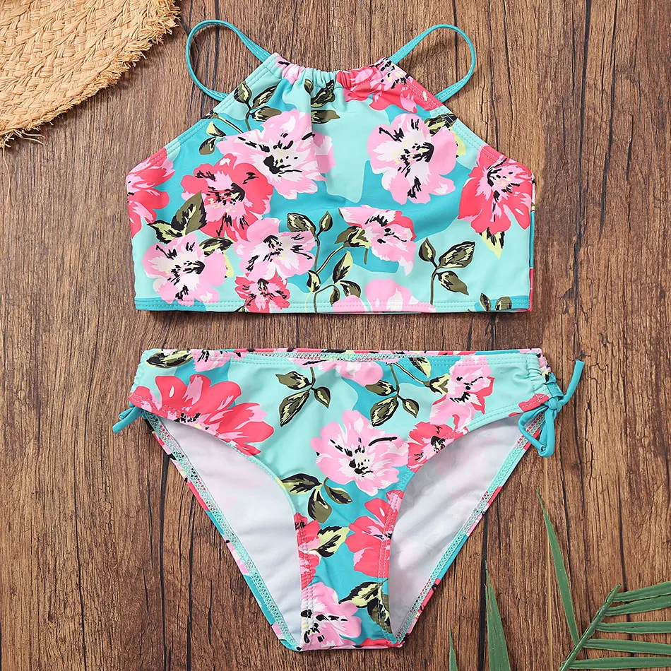 Floral Girl Swimsuit Kids Halter Top Girl Bikini Set 7-14 Years Two Piece Children's Swimwear Sport Girls Bathing Suit Beachwear
Floral Girl Swimsuit Kids Halter Top Girl Bikini Set 7-14 Years Two Piece Children's Swimwear Sport Girls Bathing Suit Beachwear