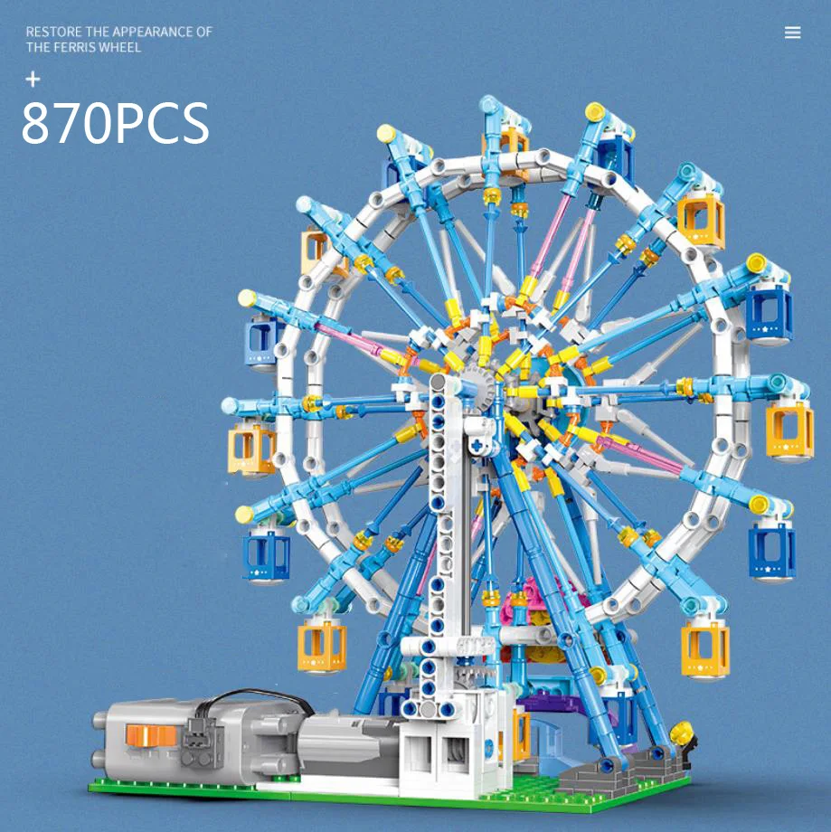 Amusement Park Rides Technical Building Block Playground Ferris Wheel Model Electric Brick Educational Toy For Kids Gifts
Amusement Park Rides Technical Building Block Playground Ferris Wheel Model Electric Brick Educational Toy For Kids Gifts